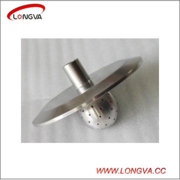 Sanitary Stainless Steel End Cap with Threaded Ferrule and Fixed Cleaning Ball